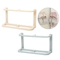 thumbnail image 6 of Masteelf 2pcs Wall Mounted Foldable Slipper Storage Shelf Rack Double-Deck Shoe Storage Organizer (Beige and Blue), 6 of 8