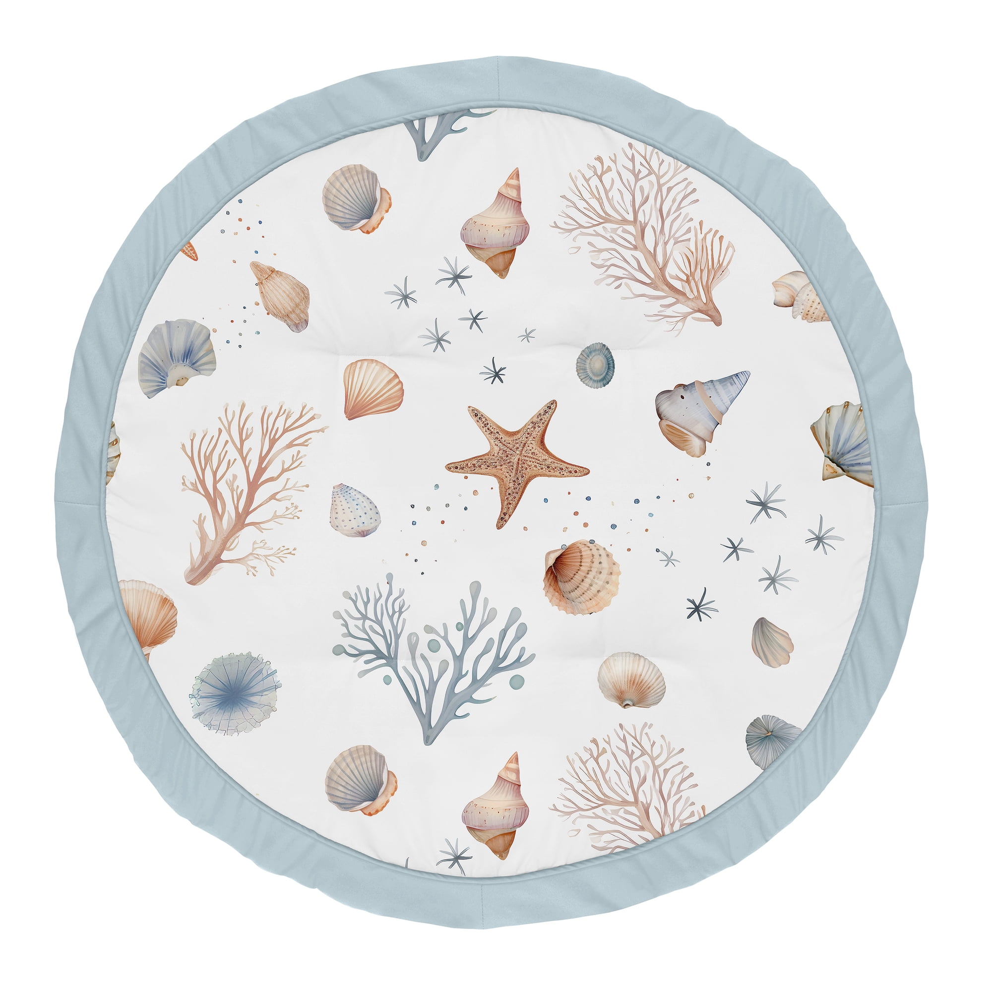 Sweet Jojo Designs Seashells Boy, Girl, Unisex/Gender Neutral Baby Tummy Time Play Mat