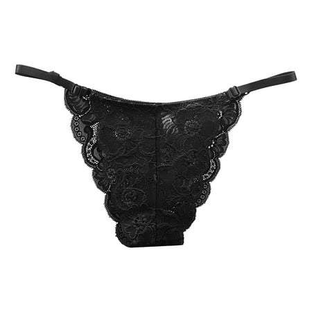 Xiaoxatg Sexy Panties for Women Womens Sexy Lace Panties Seamless Adjustable Low Waist Thin See Through Mesh Thong Panties Women s Novelty Underwear