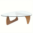 thumbnail image 3 of Coffee Tables For Living Room - Triangle Glass Coffee TableWithWoodenBaseMid.Century Modern Abstract End Table For Study RoomOfficeHoteBalcony( Medium 32.3*22.4*15.7), 3 of 7