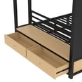 thumbnail image 5 of QZYeYun Queen over Queen Metal Bunk Bed with Storage Shelves Drawers Pegboard Black, 5 of 8
