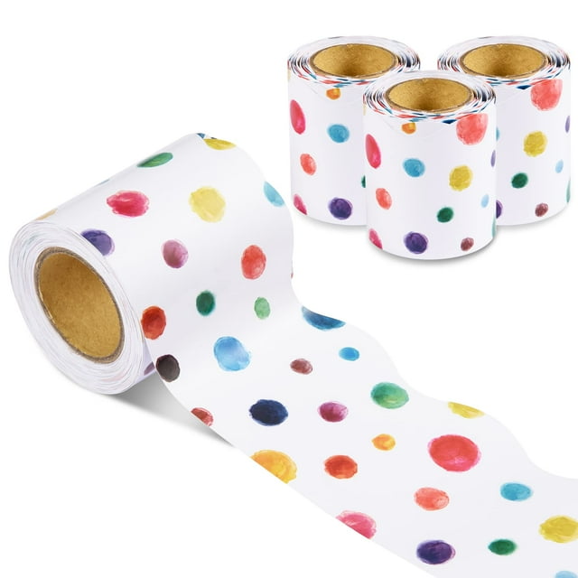 Borde de tablón de anuncios FOBSME con puntos pintados, 99 pies/30 m x 7,6 cm