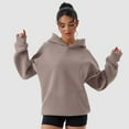 thumbnail image 7 of OQQ Women's Hooded Pullover Sweatshirt - Long Sleeve - Fashionable Fall/Winter Top with Front Pockets Design, 7 of 7
