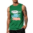 thumbnail image 2 of IYYVV Mens Sleeveless Tank Tops Graphic Workout Muscle Gym T-Shirts Hawaiian Printed Summer Beach Vacation Tops Green XL, 2 of 4