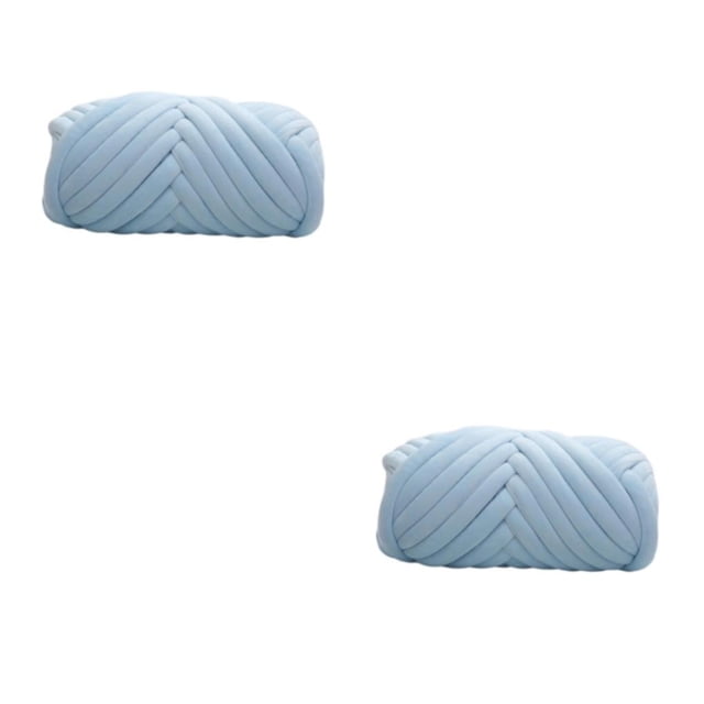 Yuarrent Textura de punto grueso DIY mascota hipoalergénica gruesa y tejida soporte grueso para proyectos manta azul claro Azul claro 500g 2Conjunto