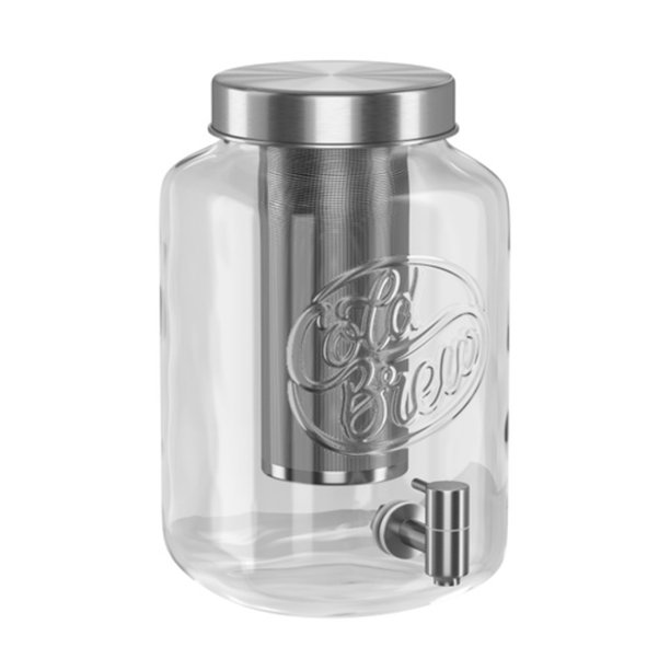 Kook Cold Brew Dispenser with Stainless Steel Spigot, 1 Gallon