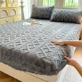 thumbnail image 1 of Elastic Bed Sheets, Elastic Bed Sheets Queen Size, Elastic Bed Sheets Quilted, Elastic Bedsheet, Elastic Bedsheets Queen Size Bed, Fuzzy Bed Sheets, Fluffy Sheets (Gray,Queen), 1 of 7