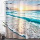 thumbnail image 1 of Baccessor Cortina De Ducha De Playa, Océano, Náutica, Amanecer, Playa, Tema Tropical, Costero, Tela Impermeable, Cortina De Ducha Para Baño Con Ganchos De 71.7 X 71.7 In, 1 of 5
