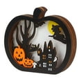 thumbnail image 2 of DPTALR Halloween Wooden Cute Glowing Pumpkin Ghost Lantern, 2 of 6