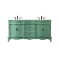 thumbnail image 5 of Elegant Decor Danville 72" Double Marble Top Bathroom Vanity in Teak, 5 of 7
