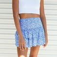 thumbnail image 4 of UANWENN Womens Sexy Skirt Pleated Skirt Ruffle Printed Skirt Fashion Printed Pleated Lace Skirt Rave Skirt Overall Skirt for Women Short Skirts Summer Skirts Mini Skirts for Women Long Skirt Mobile, 4 of 6