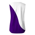 thumbnail image 6 of Summer Saving Wycnly Womens Tank Tops Ladies Lightweigh Comfy Keyhole Tunic Tank Tops Summer Fashion Color Block V-Neck Sleeveless Shirts Blouse Purple s, 6 of 6