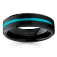 thumbnail image 2 of Turquoise Wedding Band Black Tungsten Ring Men & Women 6mm Turquoise Tungsten Ring Comfort Fit Ring, 2 of 2