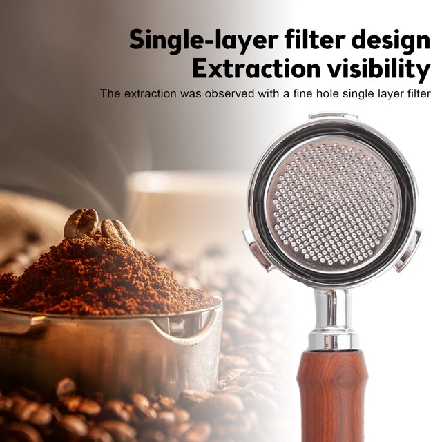 Coffee machine filter with handle,Compatible With Ec685/ec680 Stainless Steel And Wood Handle Compatible 51mm With 3 And Wood Handle With 3 Ears Steel And Wood Ears Stainless Steel 3 Ears Stainless