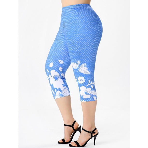 Leggings Capri Talla Extra Estampado 3D Rosegal Leggings de talla grande
