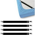 thumbnail image 1 of 4 PCS Bed Sheet Clips Keep Bedsheets in Place-Corner Bands Suspenders for Fitted Sheets - Mattress Sheets Grippers Holders Straps Fits from Twin Queen King Garters Fasteners Clamps, 1 of 5