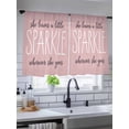 thumbnail image 5 of Sheer Curtains 54 Inch Length, Pink Semi Sheer Curtains Light Filtering Window Treatment, She Leaves A Little SPARKLE Wherever She Goes Privacy Voile Drapes for Living Room Bedroom 52x54 Inch, 5 of 7