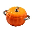 thumbnail image 3 of Baoblaze Ceramic Stew Pot Easy to Clean Soup Pot Pumpkin Casserole Pot Dessert Salad Bowl Orange, 3 of 8