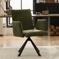 Kidol & Shellder Comfy Office Chair Swivel Desk Chair No Wheels Computer Chair Vanity Chair with High Back & Armrests for Home Office Makeup Room, Green