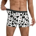 thumbnail image 3 of Men's Boxer Briefs, Cartoon Cute Cow Print Cow Head Soft Comfy Mens Underwear Boxer Briefs Breathable With Widen Waist, 3 of 7