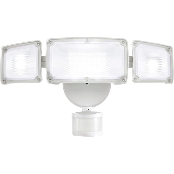 Upgraded 3 Head LED Security Lights with Motion Sensor, 40W, 3800LM, Motion Security Light, 5000k, ETL Water Resistant, Motion Detected Flood Light for Garage, Yard, Porch (White)