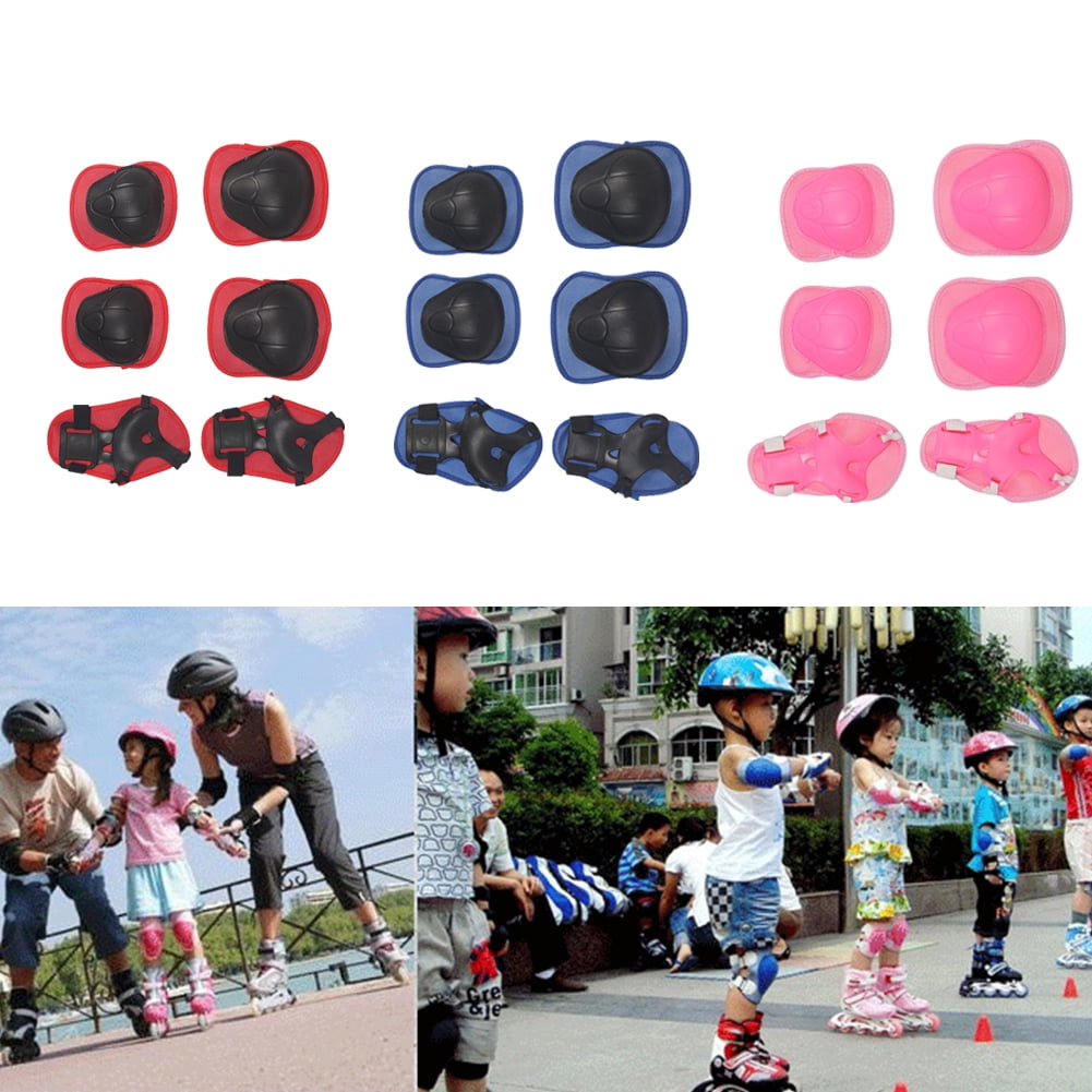 Skating Protective Set,iWEingHo&216Pcs Outdoor Children Skateboard Kneepad Elbow Wrist Hand Support Guard Set Pink 