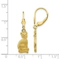 thumbnail image 3 of Auriga Fine Jewelry 14K Yellow Gold Satin Cat Dangle Earrings for Women (L- 34mm, W-8mm), 3 of 6