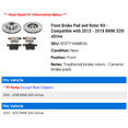 thumbnail image 2 of Front Brake Pad and Rotor Kit - Compatible with 2013 - 2018 BMW 320i xDrive 2014 2015 2016 2017, 2 of 2