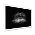 thumbnail image 2 of Designart 'Sexy Golden Metallized Woman Lips I' Modern Framed Art Print, 2 of 4