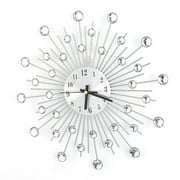 Mavis Laven Crystal Wall Clock, Silent movement Studded Pointer Clock Fashion for Living Room Office Decoration, Silver