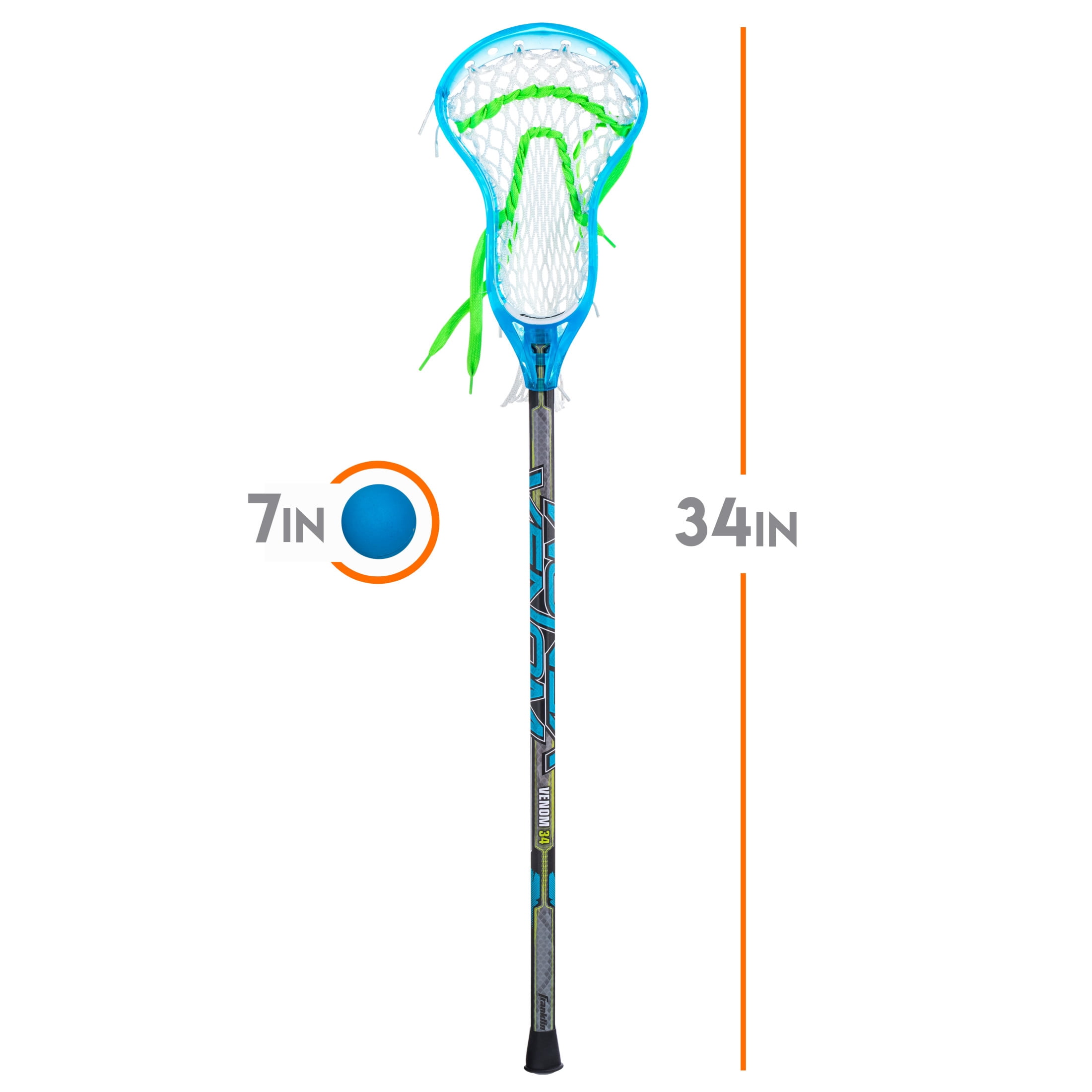 Franklin Sports Youth 34" Mini Pro Style Lacrosse Stick & Ball Set