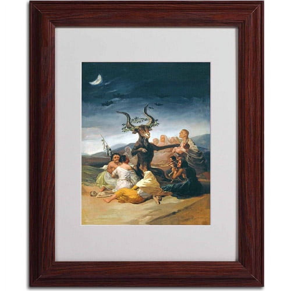 Trademark Fine Art "The Witches' Sabbath" Canvas Art by Francisco Goya, Wood Frame