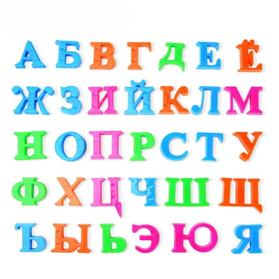 Moonsky Russian Alphabet Fridge Magnets (Random Colors)-Refrigerator Sticker Baby Early Education Colorful And Odorless Baby Early Education Magnet Toy