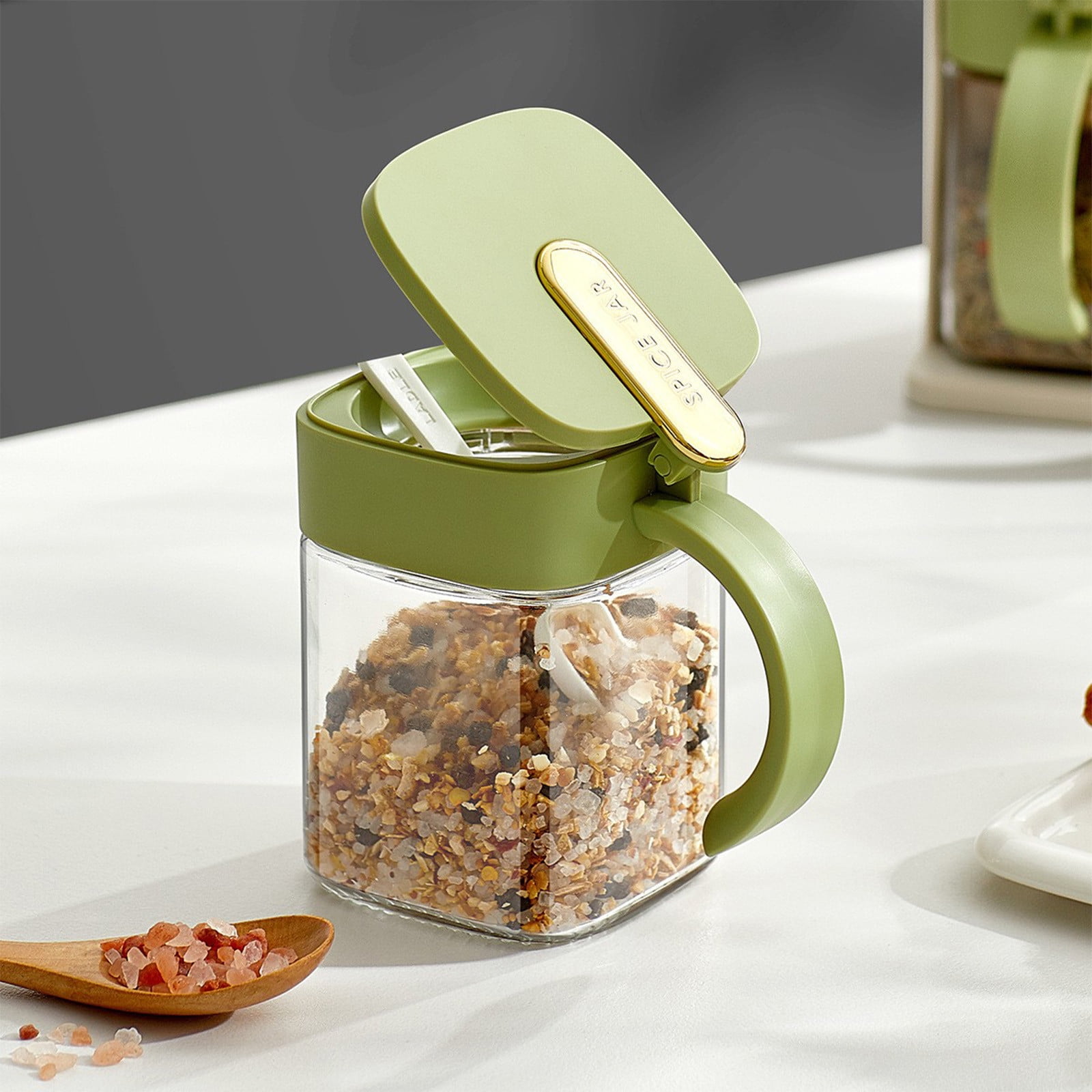 Summer Savings Kcavykas Glass Spice Jars Kitchen Organizer Spice Jars Spice Bottle Spice Jars Compact Size Easy to Use Keep Food Dry Suitable for