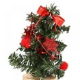 thumbnail image 3 of Artificial Christmas Tree 5.91" Mini Christmas Tree Tabletop Decorations with Ornaments and Woven Basket Base Great for Party Home Table Centerpieces Decoration, 3 of 7