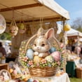 thumbnail image 4 of POLISE Spaces Bunny in Teacup with Flowers 2D Acrylic Easter Ornament for Tree, Wall or Shelf, Pastel Egg & Floral Design, Spring Home Decor & Gift for Collectors, 4 of 6