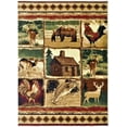 thumbnail image 2 of Handcraft Rugs Cabin Rug  Lodge, Cabin Nature and Animals Area Rug  Modern Geometric Design Cabin Area Rug  Abstract, Multicolor Design Fish/Bear/Moose/Stripped Patterns 5x7 feet, 2 of 8