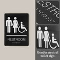 thumbnail image 4 of Shisuyan Gender Neutral Toilet Sign Disabled Wheelchair Simple Sign Restroom Sign For Door, 4 of 9