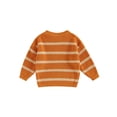 thumbnail image 2 of Gupgi Chandails Tricotés pour Tout-Petites Filles 0-3 Ans Manches Longues Col Rond Chandail Rayé Orange Tricot d'Automne, 2 of 9