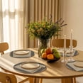 thumbnail image 5 of Black Brown Retro Greek Key Round Placemats Set of 6 for Dinning Tables,Heat-proof Braided Table Mats 13 Inch,Geometric Greece Ancient Rustic Washable Place Mat for Kitchen Restaurant Party Table, 5 of 9