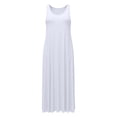 thumbnail image 6 of Laipiong Women's Summer Maxi Dresses Casual Sleeveless Solid Color Cami Dress with Side Pockets Loose Fit Flowy Stretchy Comfy Loose Sundress, 6 of 6