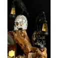 thumbnail image 5 of Corvus Raven Perching On Rose Skull Statue with Solar LED Lantern Light Crow Scavenger Bird Ossuary Figurine for Courtesy Path Or Night Light,White, 5 of 10