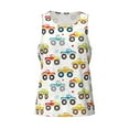 thumbnail image 4 of Fotbe Cartoon Monster Trucks Pattern Men's Quick Dry Workout Tank Top Gym Muscle Tee Fitness Bodybuilding Sleeveless T Shirt Breathable Workout Shirt-, 4 of 9