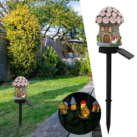 

Solar Powered Small House Lights Resin Lights New Courtyard Lights Tree Lights Cartoon House Lights Lights And Floor Mounted Lights 2024 Home Clearance