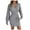 C-Grey91, variant on DHFJKG Sweater Dress For Women Knit Jacquard Solid Color Notch V Neck Long Sleeve Bodycon Slim Fit Mini Sweater Dress Versatile Dresses