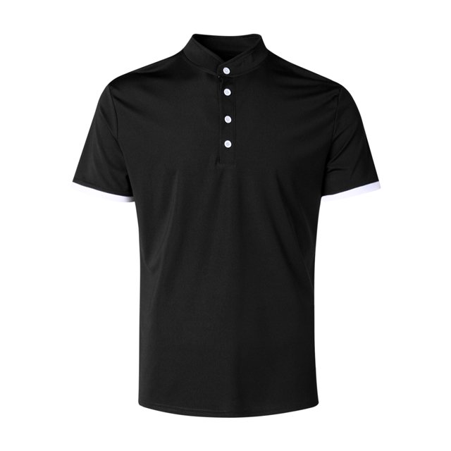 ZAXARRA Men? s Tops V-Neck Short Sleeve Pullover Polo Shirt with Buttons