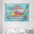thumbnail image 1 of Ice Cream Decor Tapestry, Best Flavor Collection Quote with Free Topping Kids Design, Wall Hanging for Bedroom Living Room Dorm Decor, 80W X 60L Inches, Seafoam Pink Light Yellow, by Ambesonne, 1 of 2
