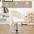 thumbnail image 5 of Modern Accent Chairs Adjustable Height Makeup Vanity Chair Swivel Chair for Bedroom, Makeup Room, Faux Fur-White, 5 of 8