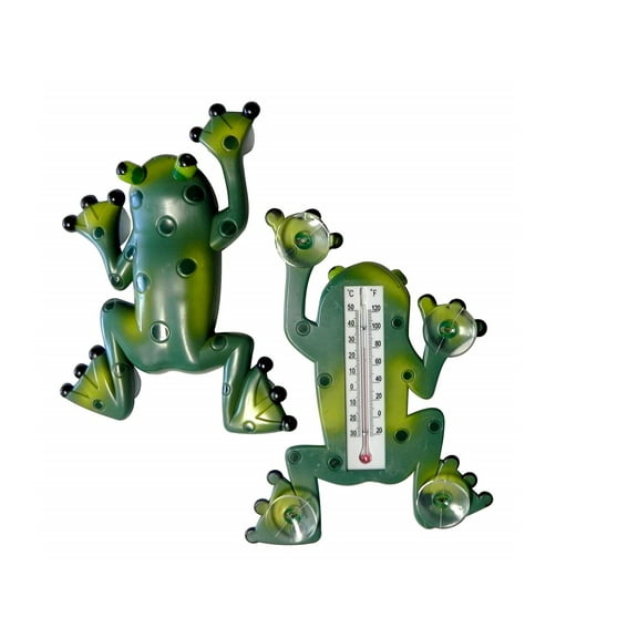 Dependable Industries Indoor Outdoor Frog Thermometer Celsius and Fahrenheit Suction Cups to The Window Large Size Ideal for Kids and Adults