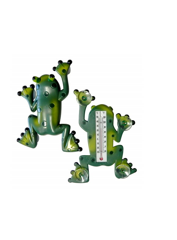 Dependable Industries Indoor Outdoor Frog Thermometer Celsius and Fahrenheit Suction Cups to The Window Large Size Ideal for Kids and Adults